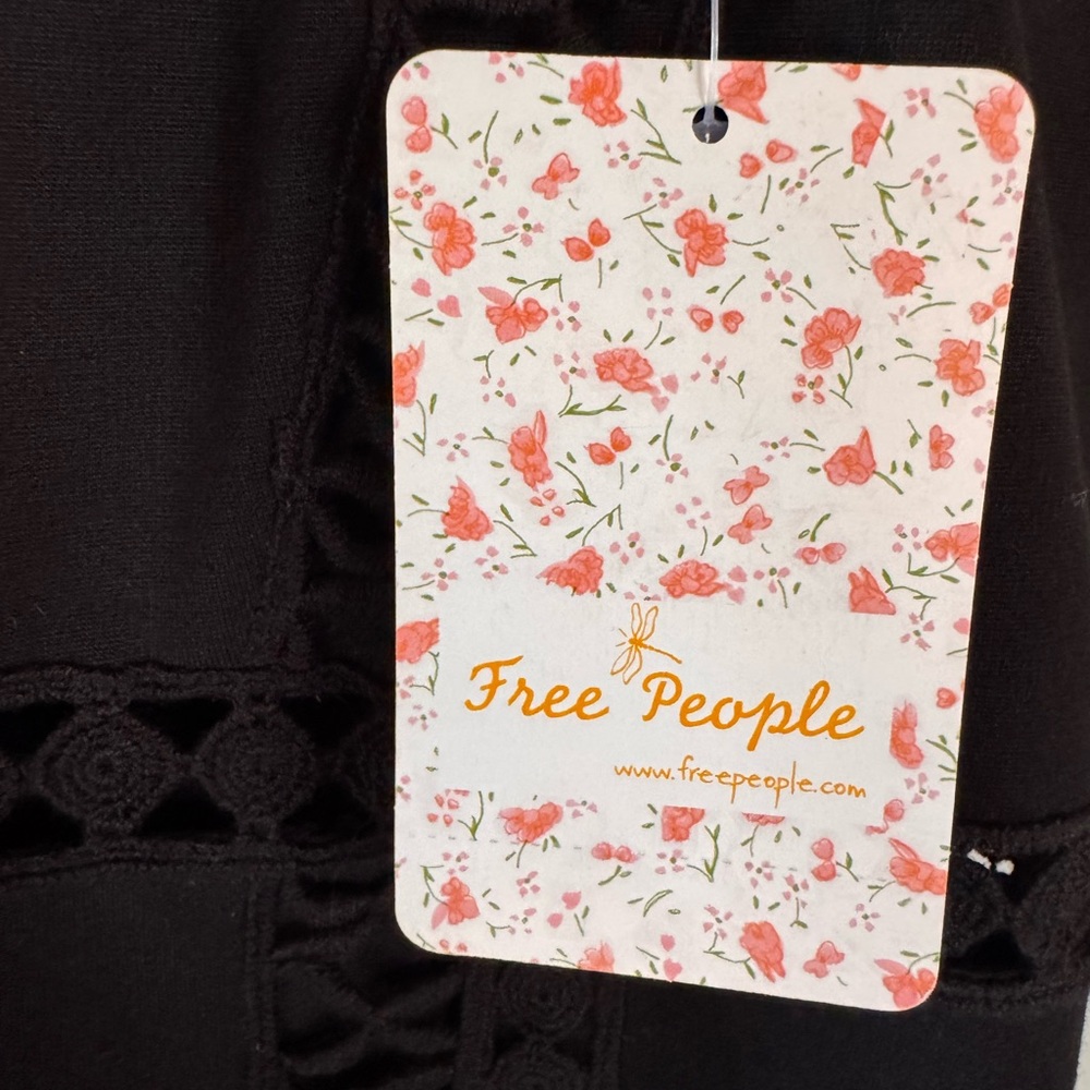 Free People Black Lace Detail Mini Dress - Picture 5 of 9